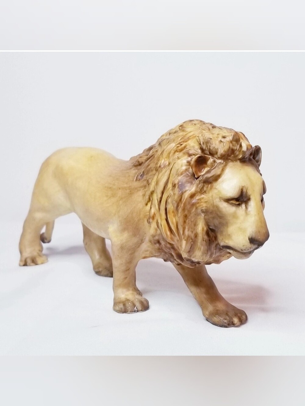 Vtg Coalport Bone China Male Lion Figurine 9" England Made Lion Sculpture 1960s